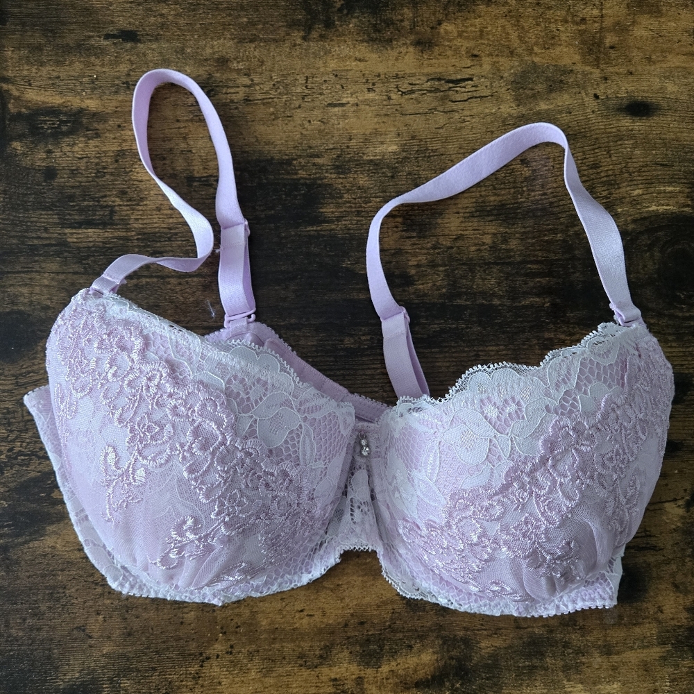 New Japanese beautiful Pink Lace lace bra 34D